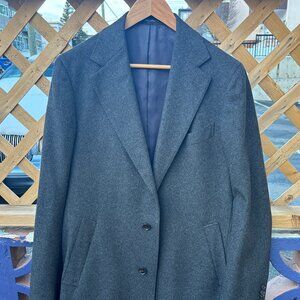 SUITSUPPLY Vicenza Charcoal Grey Wool Single Breasted Overcoat/ Car Coat -Medium
